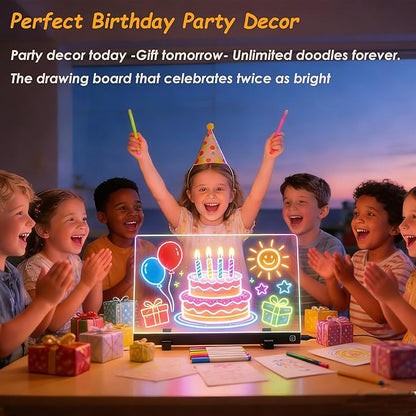 16-Inch LED Drawing Board for Kids | Light Up Doodle Board Glow Drawing Tablet | Reusable Kid Drawing Pad Toy | Arts Supplies Crafts for Kids Ages 4-8 | Creative Art Birthday Gifts for Girls Boys