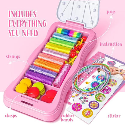 GIRLINK Friendship Bracelet Making Kit Toys - DIY Arts and Crafts Toys - String Bracelets Maker Craft for Ages 6-12 Best Valentine's Day Gift Birthday Gifts Ideas for Girls