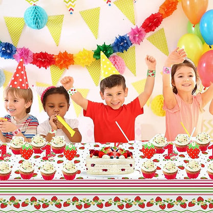 48PCS Strawberry Party Favors Slap Bracelets Berry First Birthday Party Supplies Decorations for Baby Shower Strawberry Party Sweet 1st Birthday Party Strawberry Party Summer Party