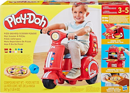Play-Doh Pizza Delivery Scooter Playset, Large Ride-On Play Food Preschool Toys, Toy Pizza Set for Kids, Arts & Crafts for Boys & Girls, Ages 3+