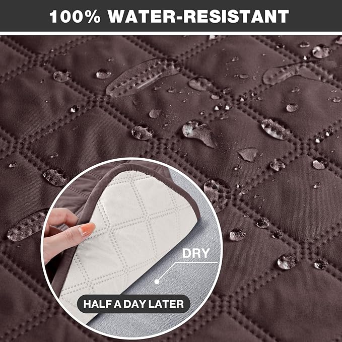 TAOCOCO Non-Slip Recliner Chair Cover Sofa Slipcover, Pet Cover for Large Recliner with Elastic Straps, Washable Chair Seat Cover Recliner Chair Furniture Protector (28'' Oversized, Coffee)