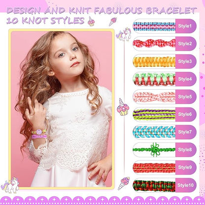 Friendship Bracelet Making Kit,String Bracelets Maker Arts and Craft for Girls,Birthday Gifts Ideas Christmas Stocking Stuffers Gifts for Girls (Purple Unicorn)