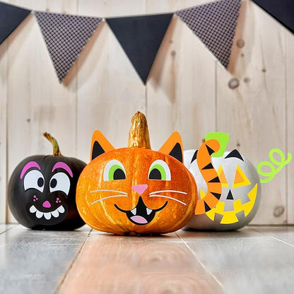 JOYIN 16 Packs Halloween Pumpkin Stickers Foam Craft Kit, Halloween Party Favors for Kids, Party Supplies Arts Activities, Funny Pumpkin Decorating Stickers, Jack O Lantern Stickers School Games Gifts