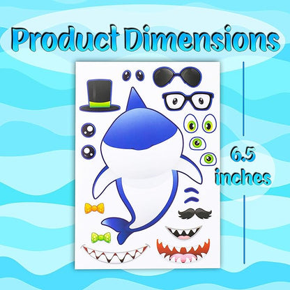 24 Make A Shark Stickers For Kids - Great For Birthday Party Favors, Decorations, & Prizes - Let Your Kids Get Creative & Design Their Favorite Shark Stickers – Fun Kids Craft Activity