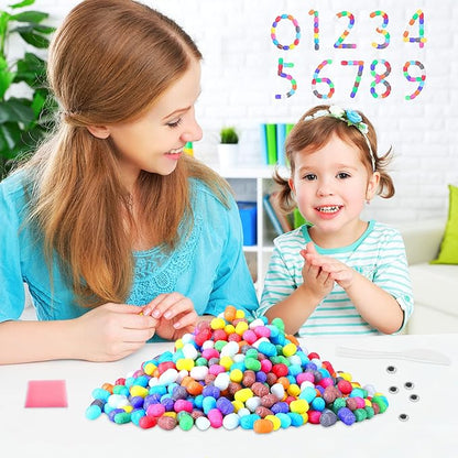 Junkin 1000 Pcs Magic Noodles Foam Crafts Puffs Corn Super Crafts Arts Kit Bulk Building Blocks Model Toys Valentines Kid Gifts for Kindergarten School Stimulates Creativity Supplies(Multicolored)