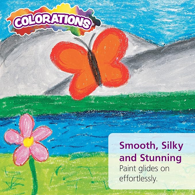 Colorations Tempera Paint Sticks, 144 Pcs, 12 Colors, Non-Toxic, Mess-Free Art Supplies for Kids, Bulk Set for the Classroom