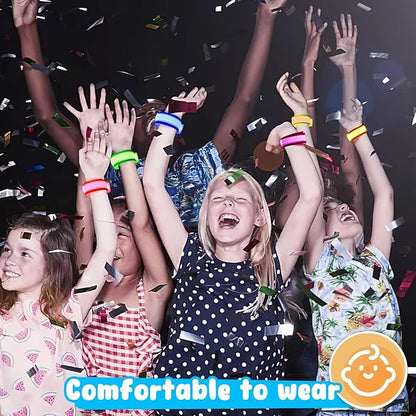 MCPINKY 6PCS LED Light Up Bracelets, Christmas Glow in the Dark Bracelets Wristbands for Kids Adults Night Events bracelet