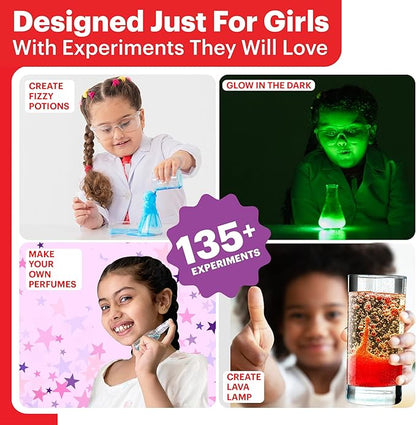 Doctor Jupiter Girls Science Kit for Kids Ages 8-10-12-14 | Christmas, Birthday Gift Ideas for 8,9,10,11,12 Year Old Girls| 6-8 Experiments of Different Sciences| STEM Learning & Educational Toys