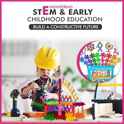 Curious 2 Learn 300 Pieces Building Blocks- Kids STEM Toys Educational Building Toys- Discs Sets Interlocking, Solid Plastic for Preschool Kids Boys and Girls Aged 3+, Creativity Kids Toys