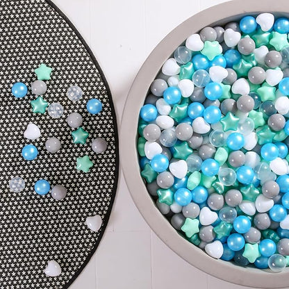 GOGOSO Shape Ball Pits Balls, Star Heart Plastic Play Balls for Toddlers Kids Children, DIY Giant Friendship Bracelet Banner