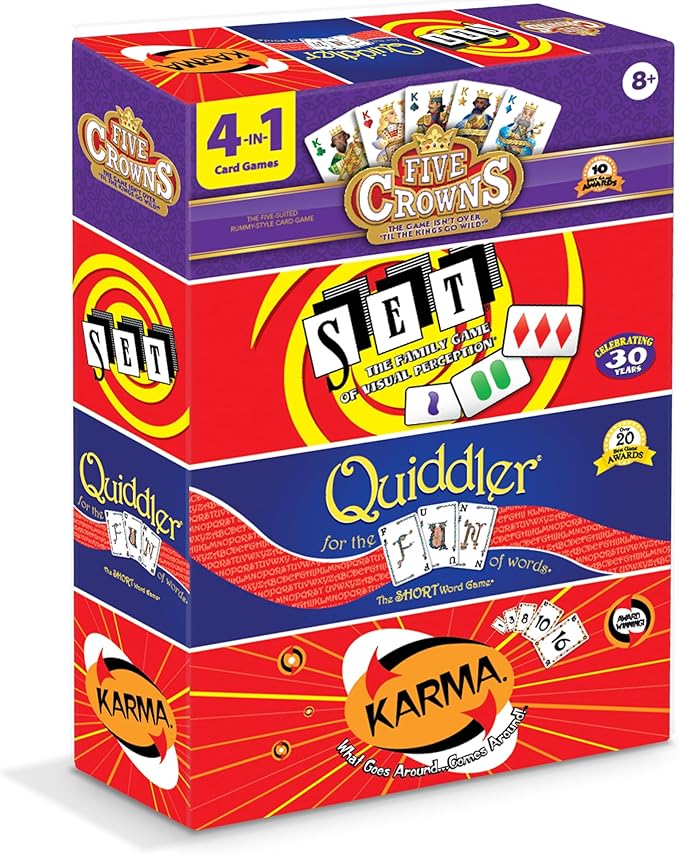 Five Crowns 4 Pack Bundle Card Games for Kids – Card Games for Adults, Family Games Night, Card Games for Families, Multi-Player, Screen Free, Travel Games, Playing Cards, Memory Game, Learning Games