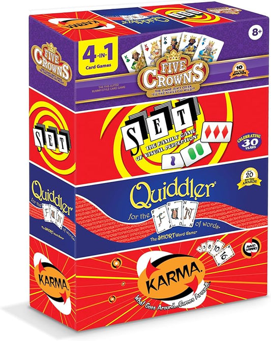 Five Crowns 4 Pack Bundle Card Games for Kids – Card Games for Adults, Family Games Night, Card Games for Families, Multi-Player, Screen Free, Travel Games, Playing Cards, Memory Game, Learning Games