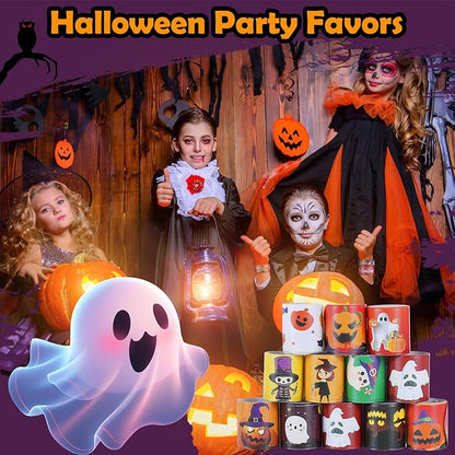 Halloween Slap Bracelets 36 PCS Bulk Party Favors for Kids Pumpkin Ghost Snap Bracelet Party Supplies Halloween Goodie Bag Fillers Classroom Prizes Toys Halloween Gifts for Girls Boys
