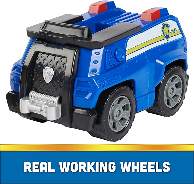 Paw Patrol, Chase’s Patrol Cruiser, Toy Car with Collectible Action Figure, Sustainably Minded Kids Toys for Boys & Girls Ages 3 and Up