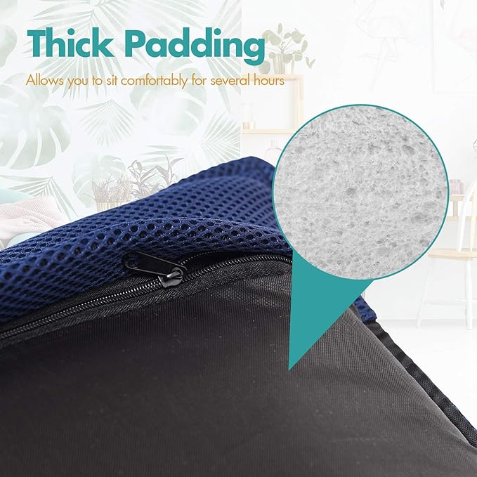 S AFSTAR Adjustable Floor Chair, Cushioned Lounger Recliner with 6-Position Comfortable Back Support & Thick Padded, Lazy Sofa Floor Gaming Chair, Floor Seat for Gaming Reading Meditation (Navy)