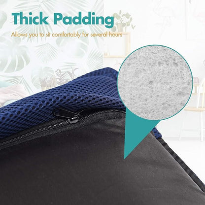 S AFSTAR Adjustable Floor Chair, Cushioned Lounger Recliner with 6-Position Comfortable Back Support & Thick Padded, Lazy Sofa Floor Gaming Chair, Floor Seat for Gaming Reading Meditation (Navy)