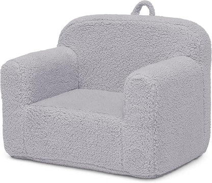Delta Children Cozee Sherpa Chair, Reading, Arm Rest|Cushion Availability, Grey