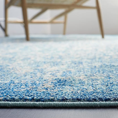 SAFAVIEH Evoke Collection 2'2" x 11' Blue/Ivory EVK256C Oriental Distressed Non-Shedding Living Room Bedroom Runner Rug