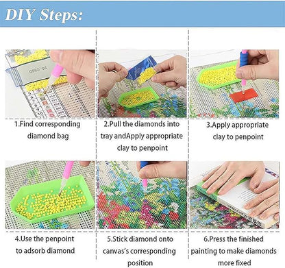Junrife 5D Diamond Craft Kits Stickers for Kids,Gem Kids' Paint by Number Kits Mosaic Sticker - Best Gifts for Girls Over Ages 6 Easy for Kids Adult Beginners