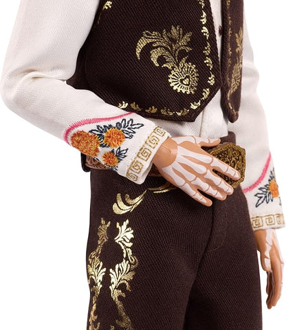 Barbie Signature Ken Doll, Día De Muertos 2025 Collectible with Cream Shirt, Black Vest and Trousers, Sombrero and Calavera Face Paint