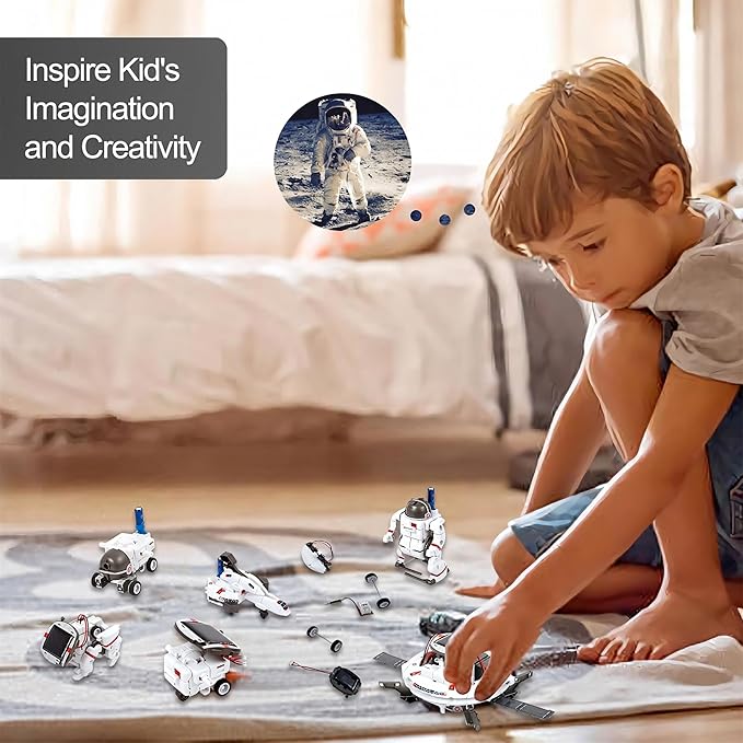 6-in-1 Solar Robot Building Kit for Boys Aged 8-13, Educational Robotic Toys for Kids, Science Kits STEM Toys Birthday Gifts for 8 9 10 11 12 Years Old Boys Girls Teens