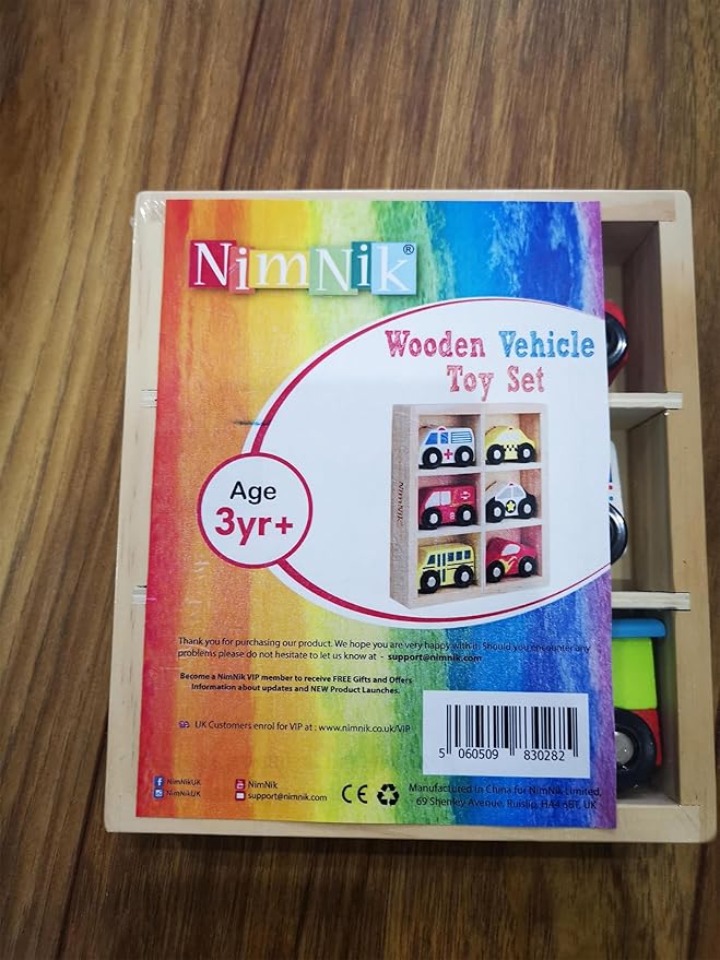 NIMNIK Wooden Cars for Toddlers Bus Engine Emergency Vehicles | Small Cars, Mini Transportation Vehicles | Educational Toy for Early Learning for 3-10 Year Olds