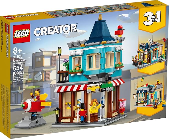 LEGO Creator 3in1 Townhouse Toy Store 31105, Cool Buildable Toy for Kids Building Kit (554 Pieces)