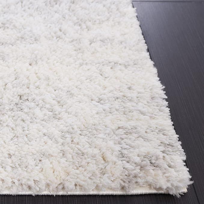 SAFAVIEH Berber Shag Collection Runner Rug - 2'3" x 8', Ivory & Light Grey, Non-Shedding & Easy Care, 1.2-inch Thick Ideal for High Traffic Areas in Living Room, Bedroom (BER563F)