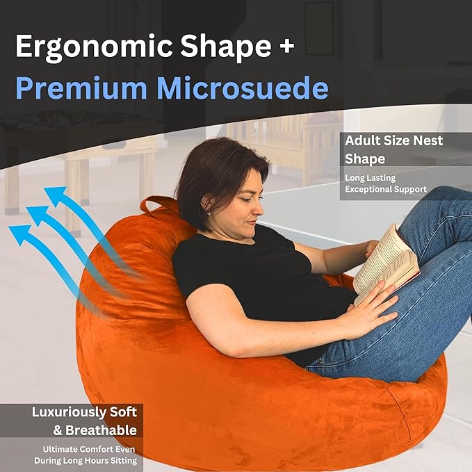 Bean Bag Stuffed Animal Storage Or Cover | No Filler | Extra Large | for Adults Or Kids | Double Stitched | Durable Zipper | Premium Microsuede