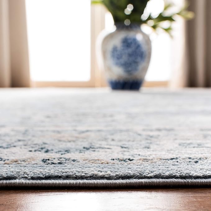 SAFAVIEH Isabella Collection Runner Rug - 2'2" x 7', Light Blue & Cream, Oriental Design, Non-Shedding & Easy Care, Ideal for High Traffic Areas in Living Room, Bedroom (ISA940M)