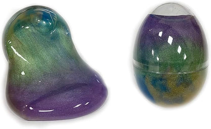 Squeeze Craft Slime Putty Easter Egg - Pack of 12 Colorful Galaxy Sludgy Gooey Fidget Kit for Sensory and Tactile Stimulation, Stress Relief, Prize, Party Favor, Educational Game