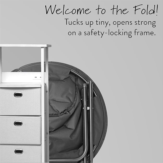 Idea Nuova Jurassic World Plush Folding Saucer™ Chair with 32" Folding and Metal Frame for Kids,Teens,Adults, Large