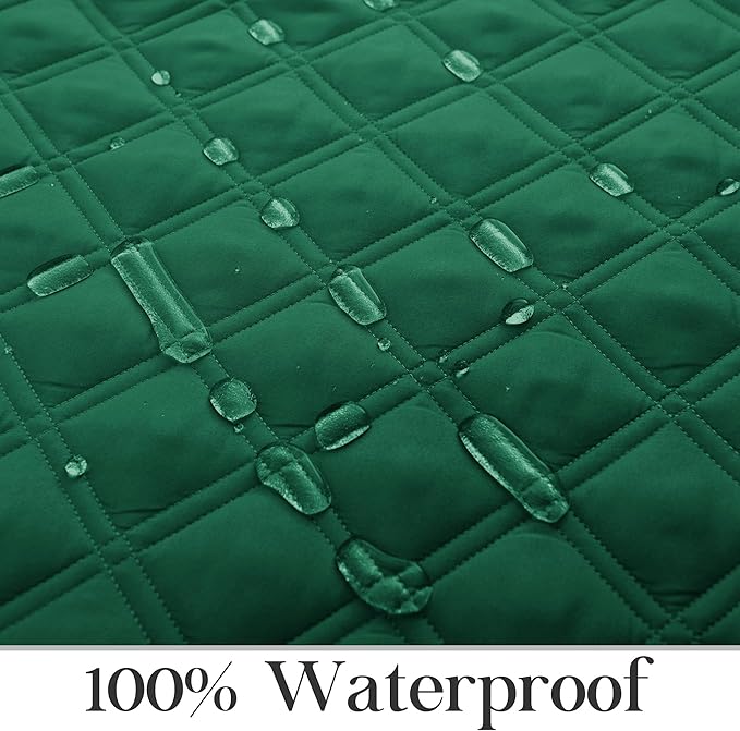 TOMORO Non-Slip Oversized Recliner Cover, 100% Waterproof Quilted Recliner Chair Slipcover Furniture Protector with Pockets, Washable Couch Cover with Elastic Straps for Kids and Pets