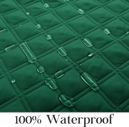 TOMORO Non-Slip Quilted Recliner Cover, 100% Waterproof Recliner Chair Slipcover Furniture Protector with Pockets, Washable Couch Cover with Elastic Straps for Kids and Pets，23 Inch