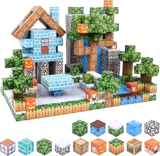 100 PCS Magnetic Blocks, STEM Montessori Sensory Toys for Toddlers Kids, Construction Building Toy Christmas Birthday Gifts for Boys Girls Aged 3-5 6-8 8-12