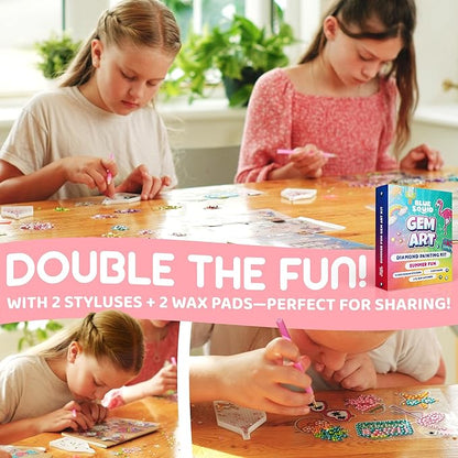 Blue Squid Diamond Art Kits for Kids – Fun & Easy DIY 5D Gem Art Gift Set for Keychains, Stickers, Sun Catchers - Diamond Painting Arts & Crafts Kit for Kids, Girls, Boys Ages 6 7 8 9 10 11 12