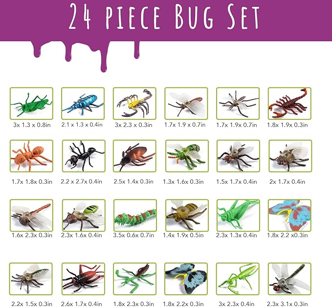 Creepy Archi Tiles - Magnetic Tiles for Kids - Colorful Construction Building Blocks with Bugs, Storage Bag, Stickers, Tweezers - Creative Educational Toys for Toddlers - 100pc Set