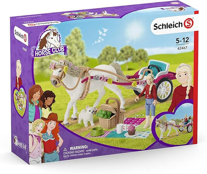 Schleich Horse Club — 32-Piece Carriage Ride with Picnic Playset, Horse and Carriage Toy Set with Doll, Stocked Picnic Basket and Accessories, Horse Toys for Girls & Boys Ages 5+