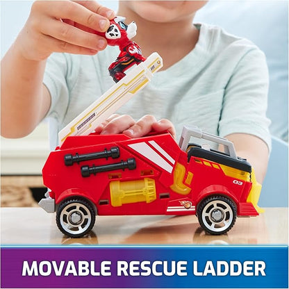 Paw Patrol: The Mighty Movie, Firetruck Toy with Marshall Mighty Pups Action Figure, Lights and Sounds, Kids Toys for Boys & Girls 3+