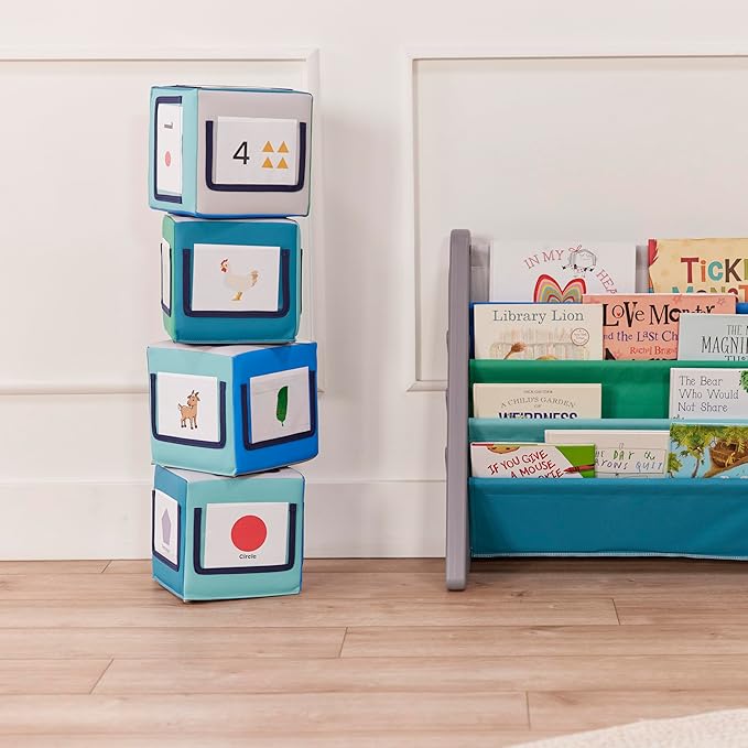 ECR4Kids SoftZone Picture Me Blocks, Activity Cubes, Contemporary, 4-Piece