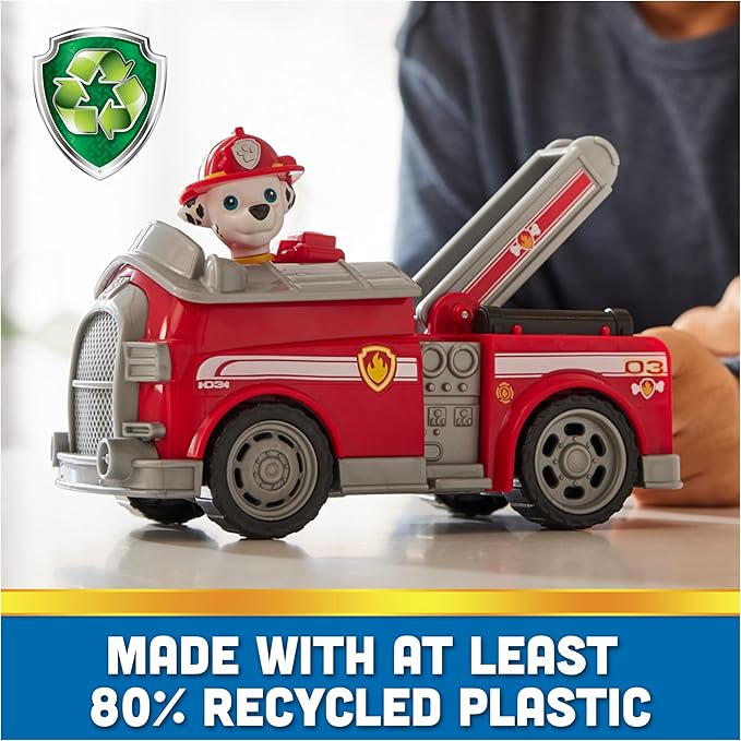 Paw Patrol, Marshall’s Firetruck, Toy Truck with Collectible Action Figure, Sustainably Minded Kids Toys for Boys & Girls Ages 3 and Up