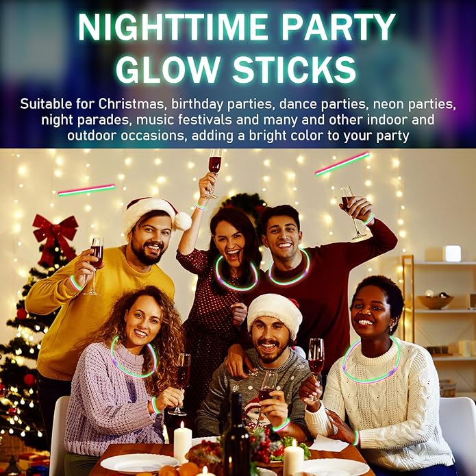 Lenwen 60 Pcs Red White and Blue Glow Sticks Bulk Glow Stick Necklaces Light up Bracelets with Connectors Glow in the Dark Party Supplies for Adults Neon Birthday 4th of July Party
