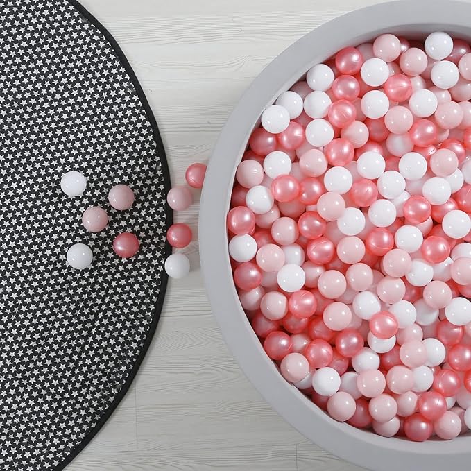 GOGOSO Ball Pit Balls 100 - Crushproof Plastic Balls for Babies Toddlers Kids Children for 1 2 3 4 5 Years Old,2.15inches Red Pink White