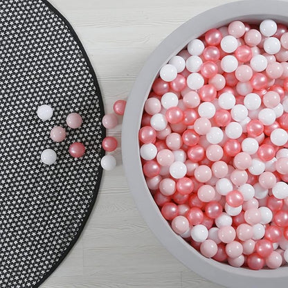 GOGOSO Ball Pit Balls 100 - Crushproof Plastic Balls for Babies Toddlers Kids Children for 1 2 3 4 5 Years Old,2.15inches Red Pink White