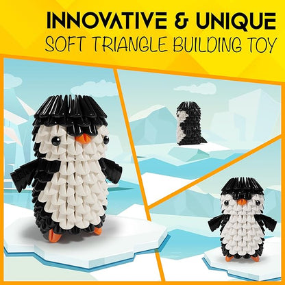 Creative Soft Building Blocks, Cute Animal kit Assembling Building Toys Gifts for Kids and 6+ Interactive Building Toy for Kids, Boys, and Girls (1101-PENGUIN)