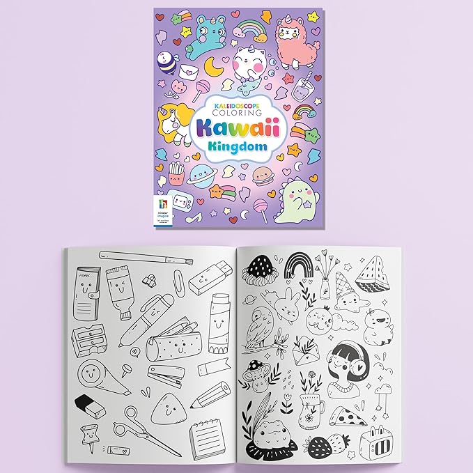 Hinkler Kaleidoscope: Coloring Kawaii Ultimate Kit - Kids Cute Carry Case Kit Includes Scented Markers, Stationery & Stickers, Color in The Case, Ages 6+