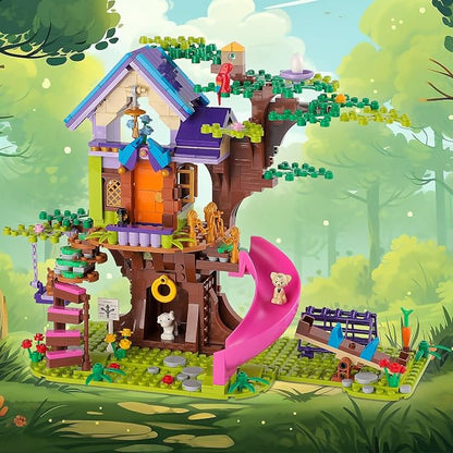 Friends Tree House Building Kit Girls Friendship Forest Jungle Treehouse Pets Amusement Park Toys Set with Seesaw Creative Roleplay Birthday Gifts for Old Kids Boys 8-12,6-12,7-9 (642 PCS)