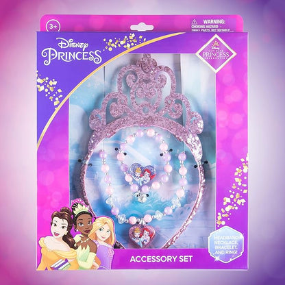 LUV HER Princess Toys Tiaras For Girls - Jewelry for Girls - Dress Up set All in one Giftable Box - Tiaras - Play Jewelry Set - 4pc Princess Tiara, Necklace, Dress Up Bracelet, Ring Ages 3+