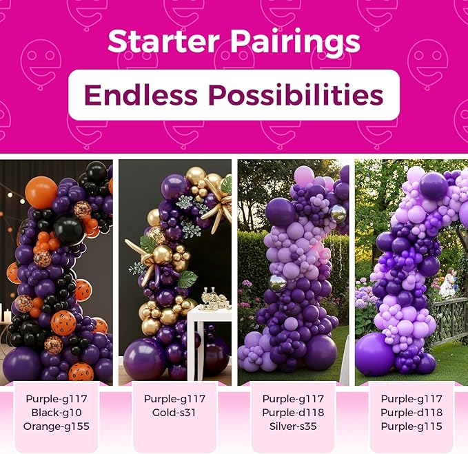Bezente Dark Purple Latex Party Balloons - 100 Pack 12 inch Round Helium Purple Balloons for Wedding Graduation Halloween Birthday Bachelorette Party Backdrop Decorations