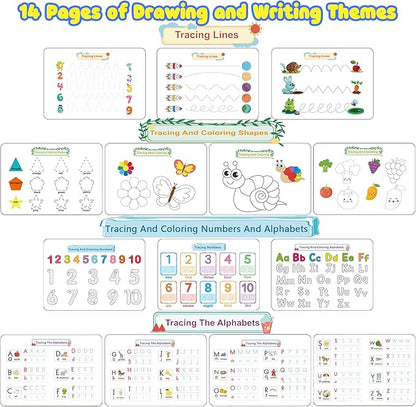 Huijing Montessori Preschool Learning Activities Busy Book - Workbook Activity Binder / Toys for Toddlers, Autism Learning Materials and Tracing Coloring Book